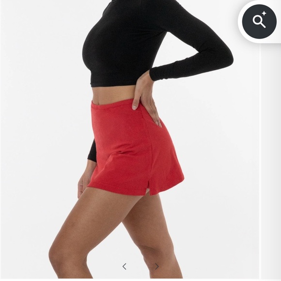 Los Angeles Apparel Red Athletic Mini Skirt - Picture 1 of 2